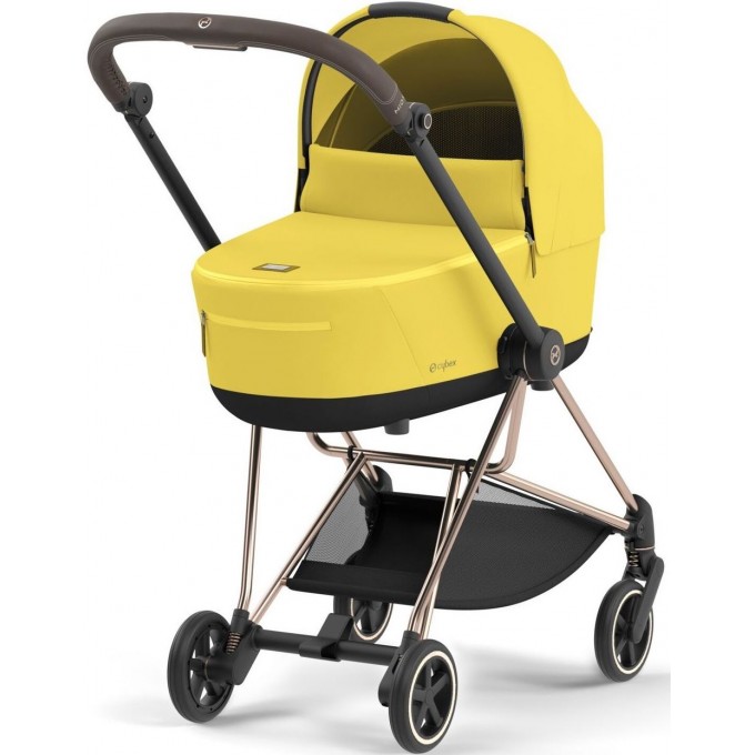 Stroller Cybex Mios 4.0 2 in 1 Mustard Yellow chassis Rosegold