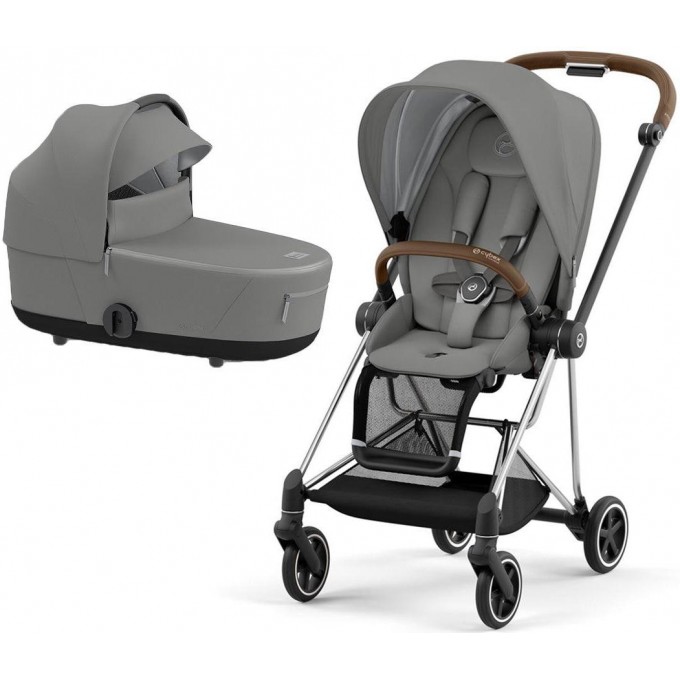 Cybex Mios 4.0 stroller 2 in 1 Mirage Grey chassis Chrome Brown