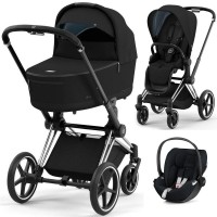 Cybex Priam 3 в 1 Sepia Black шасі Chrome Black 4.0 автокрісло Cloud plus