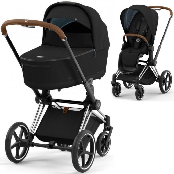 Cybex Priam 4.0 stroller 2 in 1 • Onyx Black • chassis Chrome