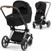 Cybex Priam 4.0 stroller 2 in 1 Deep Black chassis Chrome Brown