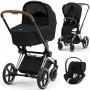 Cybex Priam 4.0 коляска 3 в 1 Deep Black шасі Chrome Brown