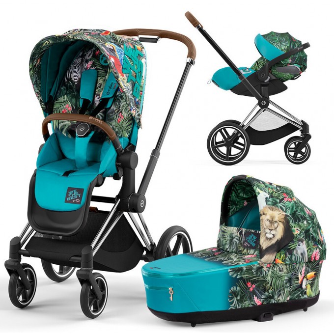 Коляска Cybex Priam 4.0 3 в 1 DJ Khaled We The Best шасі Chrome Brown автокрісло Cloud T i-Size