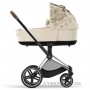 Коляска Cybex Priam 4.0 люлька Simply Flowers Beige + шасси Chrome Brown