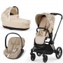 Cybex Priam Simply Flowers Beige 4.0 шасі Matt Black коляска 3 в 1 автокрісло Cloud T i-Size