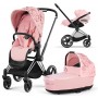 Коляска Cybex Priam 3 в 1 Simply Flowers Pink шасси Chrome Black 4.0