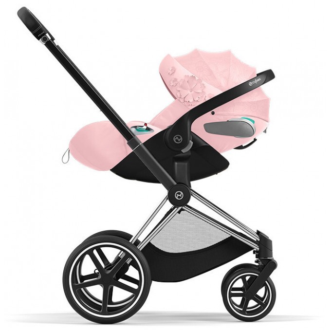 Коляска Cybex Priam 3 в 1 Simply Flowers Pink шасі Chrome Black 4.0