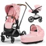Коляска Cybex Priam 3 в 1 Simply Flowers Pink шасси Chrome Brown 4.0