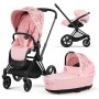Stroller Cybex Priam 3 in 1 Simply Flowers Pink chassis Matt Black 4.0