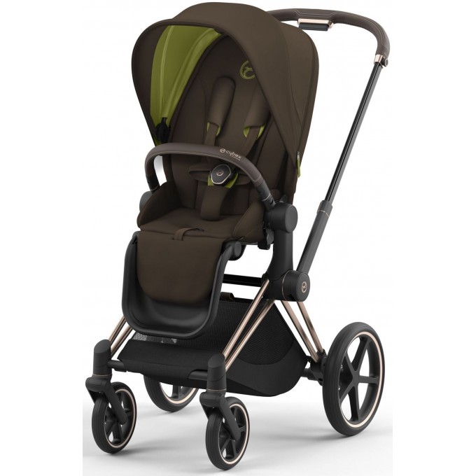 Cybex Priam 4.0 stroller 2 in 1 Khaki Green chassis Rosegold