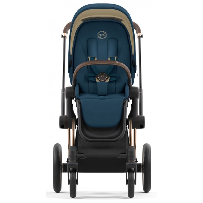 Cybex Priam 4.0 stroller 3 in 1 Mountain Blue chassis Rosegold