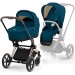Cybex Priam 4.0 stroller 2 in 1 Mountain Blue chassis Rosegold