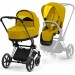 Cybex Priam 4.0 stroller 2 in 1 Mustard Yellow chassis Chrome Black