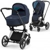 Cybex Priam 4.0 коляска 2 в 1 люлька Nautical Blue прогулка Plus Midnight Blue шасси Chrome Black