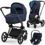 Cybex Priam 4.0 stroller 3 in 1 Dark Navy chassis Matt Black