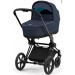 Cybex Priam 4.0 коляска 3 в 1 люлька Nautical Blue прогулянка Plus Midnight Blue шасі Matt Black