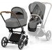 Cybex Priam 4.0 stroller 2 in 1 Pearl Grey chassis Chrome Brown