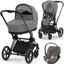 Cybex Priam 3 in 1 Mirage Grey chassis Matt Black 4.0 car seat Cloud plus