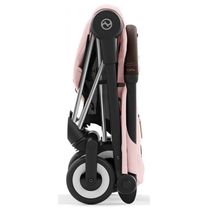 Cybex Coya Peach Pink frame crome brown stroller