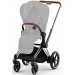Stroller Cybex e-Priam 4.0 Deep Black chassis Chrome Brown 2 in 1