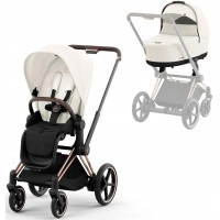 Коляска Cybex e-Priam 2 в 1 Off White шасси Rosegold