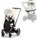 Stroller Cybex e-Priam 2 in 1 Off White chassis Rosegold