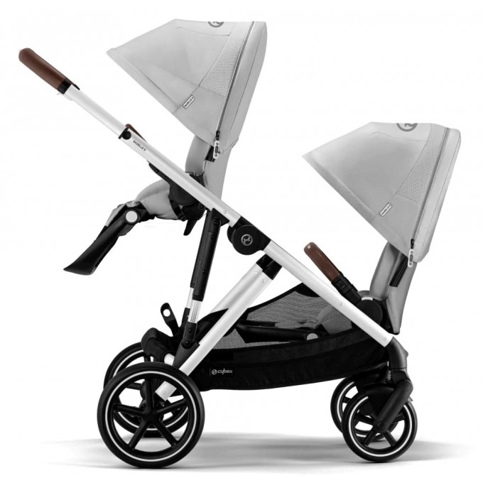 Stroller for twins Cybex Gazelle S Silver 2 in 1 Lava Grey