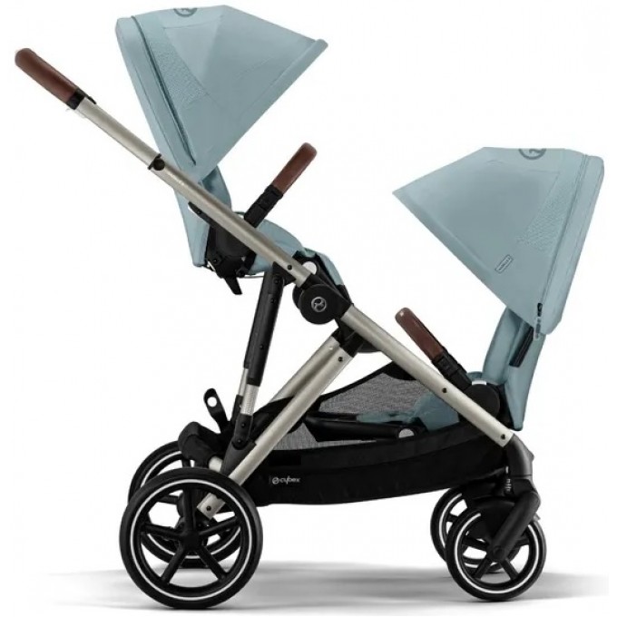 Stroller for twins Cybex Gazelle S Taupe 2 in 1 Sky Blue