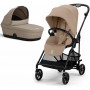Коляска Cybex Melio 2 в 1 Carbon Almond Beige (люлька модель 2024 р)