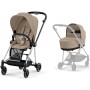 Cybex Mios 4.0 stroller 2 in 1 Cozy Beige chassis Chrome Black