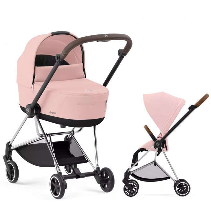 Cybex Mios 4.0 коляска 2 в 1 Peach Pink шасі Chrome Brown