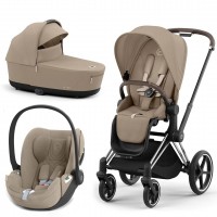 Cybex Priam 4.0 коляска 3 в 1 Cozy Beige шасі Chrome Brown