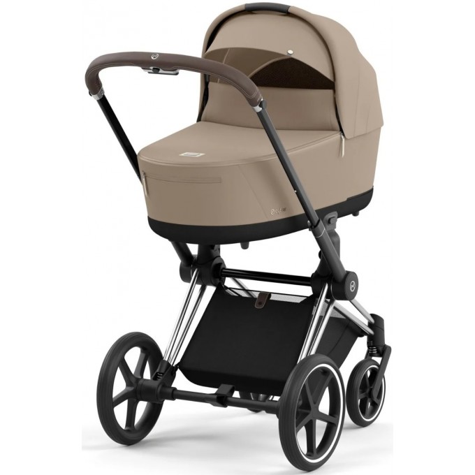 Cybex Priam 4.0 люлька Cozy Beige + шасси Chrome Brown