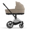 Cybex Priam 4.0 люлька Cozy Beige + шасси Chrome Black