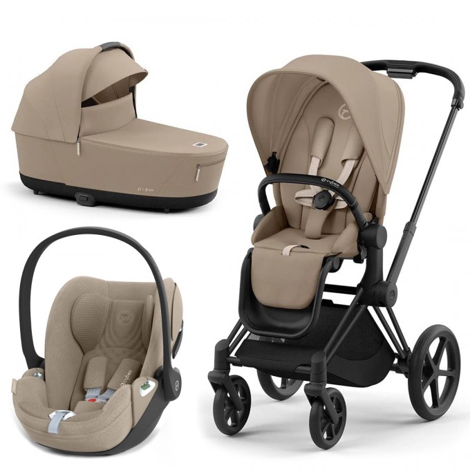 Cybex Priam 4.0 коляска 3 в 1 Cozy Beige шасі Matt Black