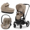 Cybex Priam 4.0 коляска 3 в 1 Cozy Beige шасси Matt Black