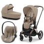 Cybex Priam 4.0 коляска 3 в 1 Cozy Beige шасси Rosegold