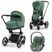 Cybex Priam 4.0 stroller 3 in 1 Leaf Green chassis Chrome Black