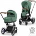 Коляска Cybex e-Priam 2 в 1 Leaf Green шасі Chrome Brown з електроприводом