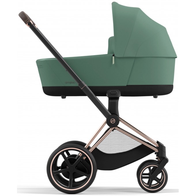 Stroller Cybex e-Priam 2 in 1 Leaf Green chassis Rosegold