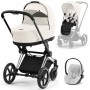 Cybex Priam 4.0 коляска 3 в 1 Off White шасси Chrome Black