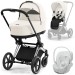 Cybex Priam 3 в 1 Off White шасі Chrome Black 4.0 автокрісло Cloud T i-Size White