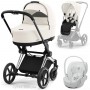 Cybex Priam 3 в 1 Off White шасси Chrome Black 4.0 автокресло Cloud T i-Size White