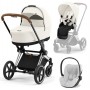 Cybex Priam 4.0 stroller 3 in 1 Off White chassis Chrome Brown