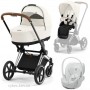 Cybex Priam 3 в 1 Off White шасси Chrome Brown 4.0 автокресло Cloud T i-Size White