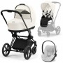 Cybex Priam 4.0 коляска 3 в 1 Off White шасси Matt Black