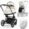 Cybex Priam 3 в 1 Off White шасі Matt Black 4.0 автокрісло Cloud T i-Size White