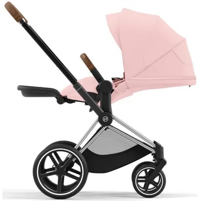 Cybex Priam 4.0 stroller 2 in 1 Peach Pink chassis Chrome Brown