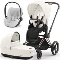 Cybex Priam 4.0 stroller 3 in 1 Off White chassis Rosegold