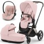 Cybex Priam 4.0 stroller 3 in 1 Peach Pink chassis Rosegold
